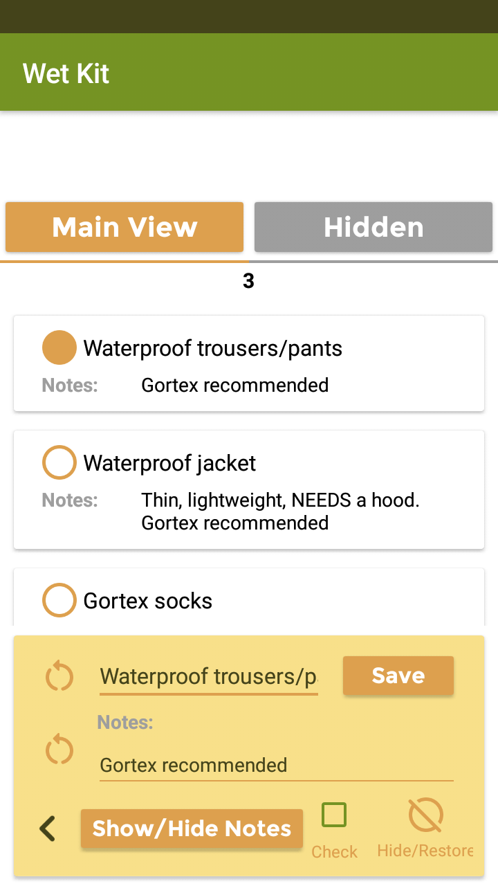 Bug out bag checklist app